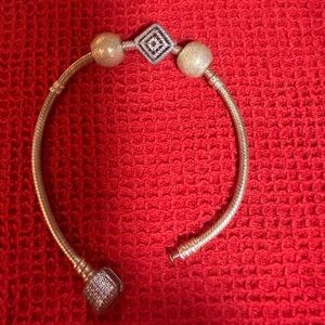 Pandora Silver Charm Bracelet Size 7.9